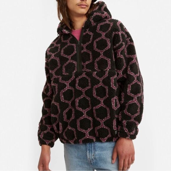 NWT Levi's Cozy Half Zip Keiko Hoodie Sweatshirt - Picture 1 of 11